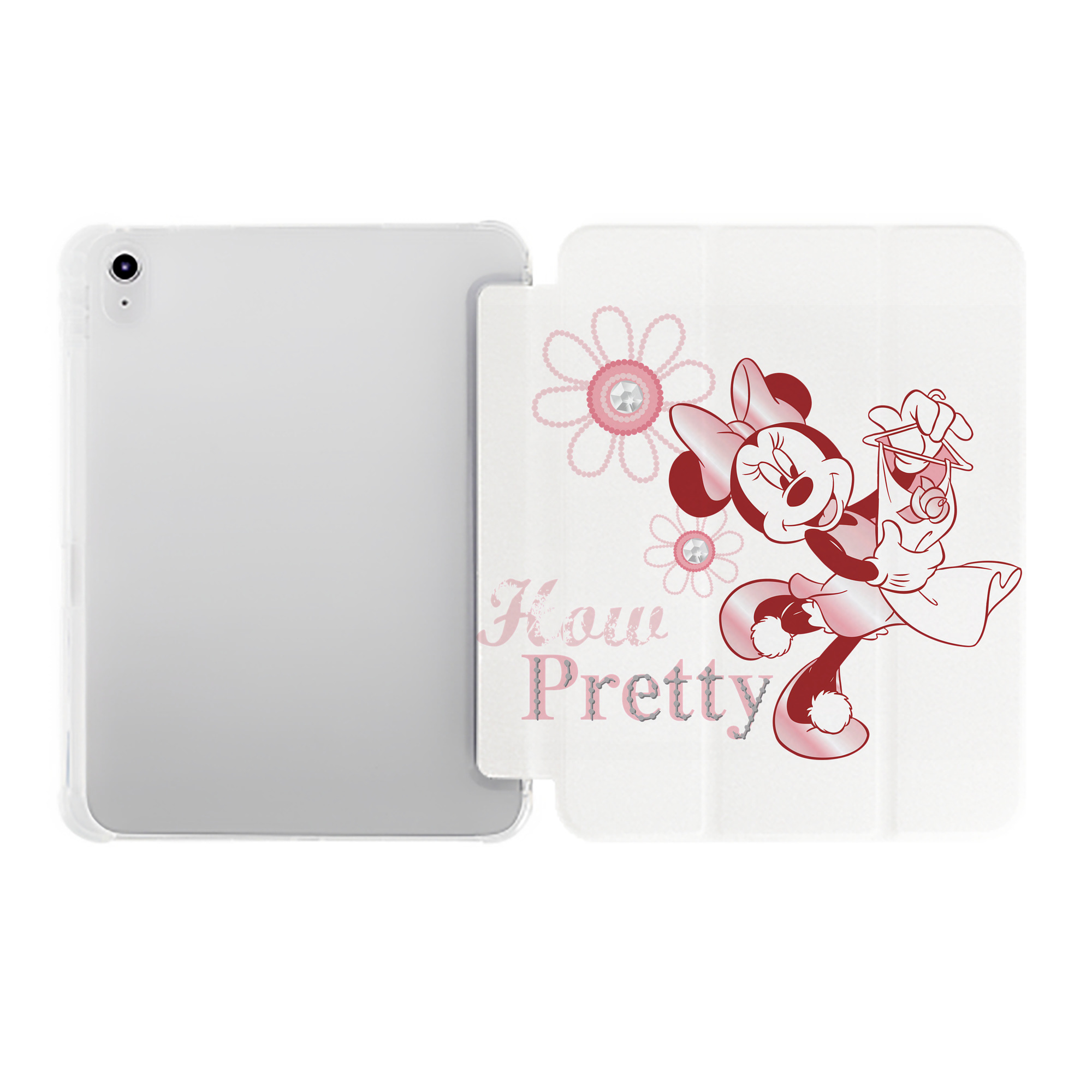 （画像用） ミッキーマウス Mickey Mouse IPad ケース ペン収納付き 三つ折りスタンド PUレザー×シリコン 対応機種9.5/10.5/10.9インチ